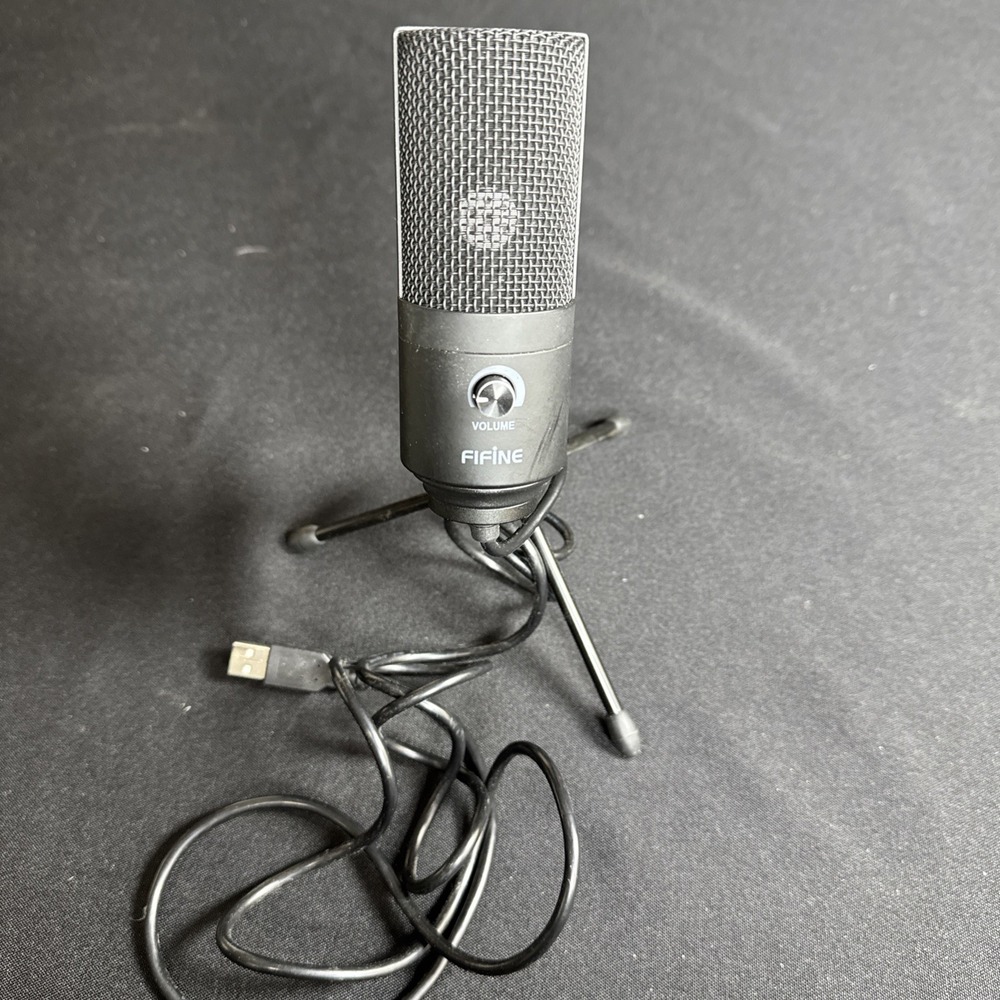 Fifine K669B USB Condenser Microphone Black with Tripod Stand for PC Laptop J074